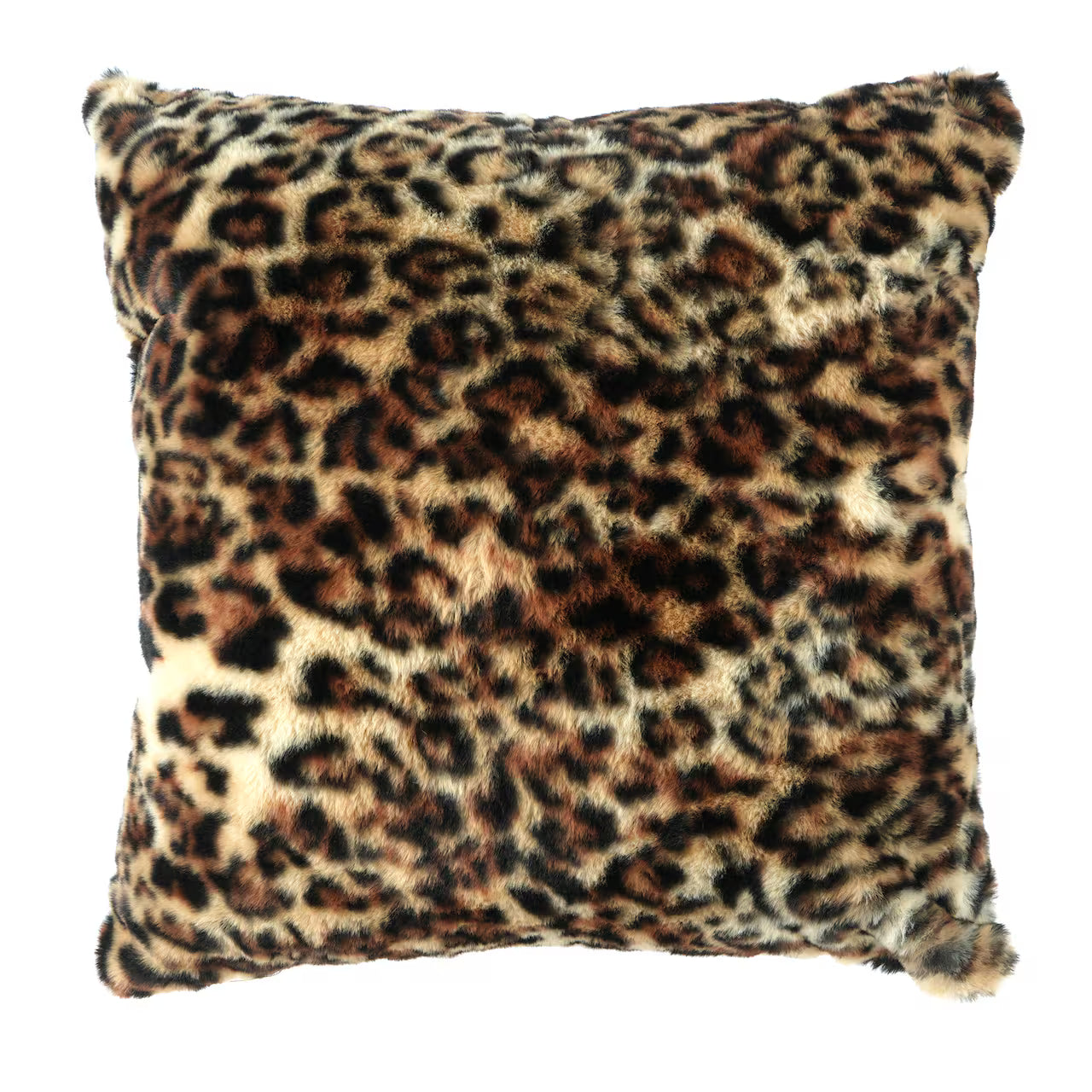 16" Leopard Faux Fur Throw Pillow