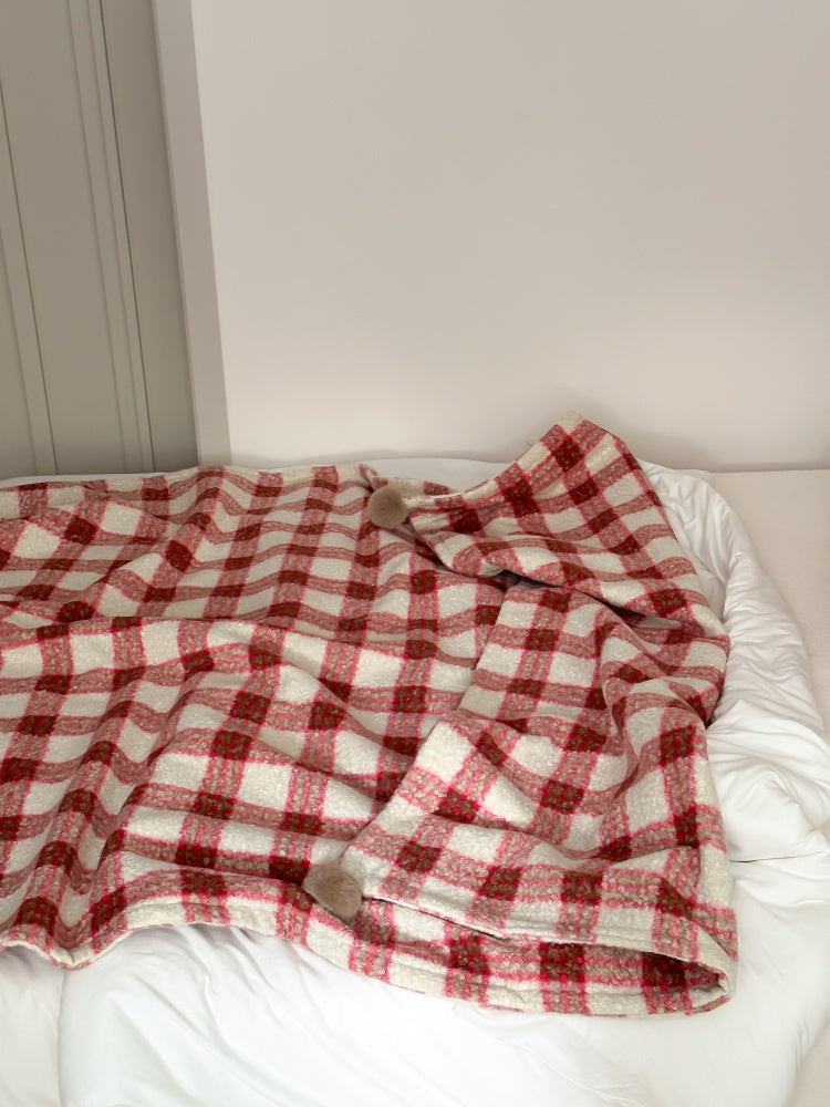 Retro Red Plaid Blanket