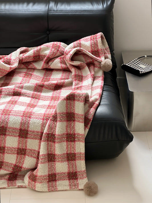 Retro Red Plaid Blanket