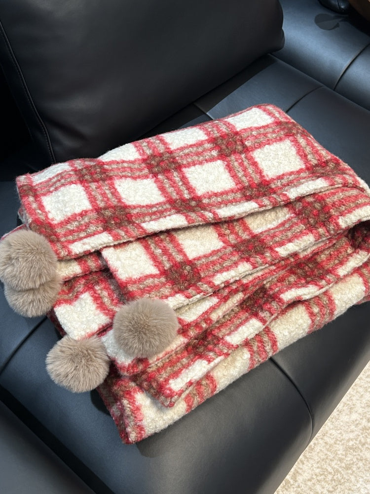Retro Red Plaid Blanket